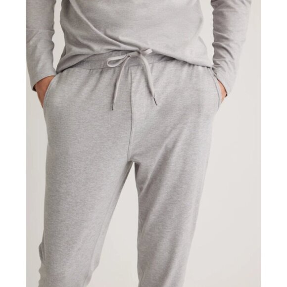 Quince Flow knit Mid Rise Men's Joggers Small Heather Pale Grey Outdoor Gym Run - Picture 5 of 10
